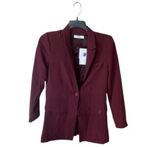 Justfab Blazer Women Medium Single Breast Notched Lapel Formal Casual Officewear